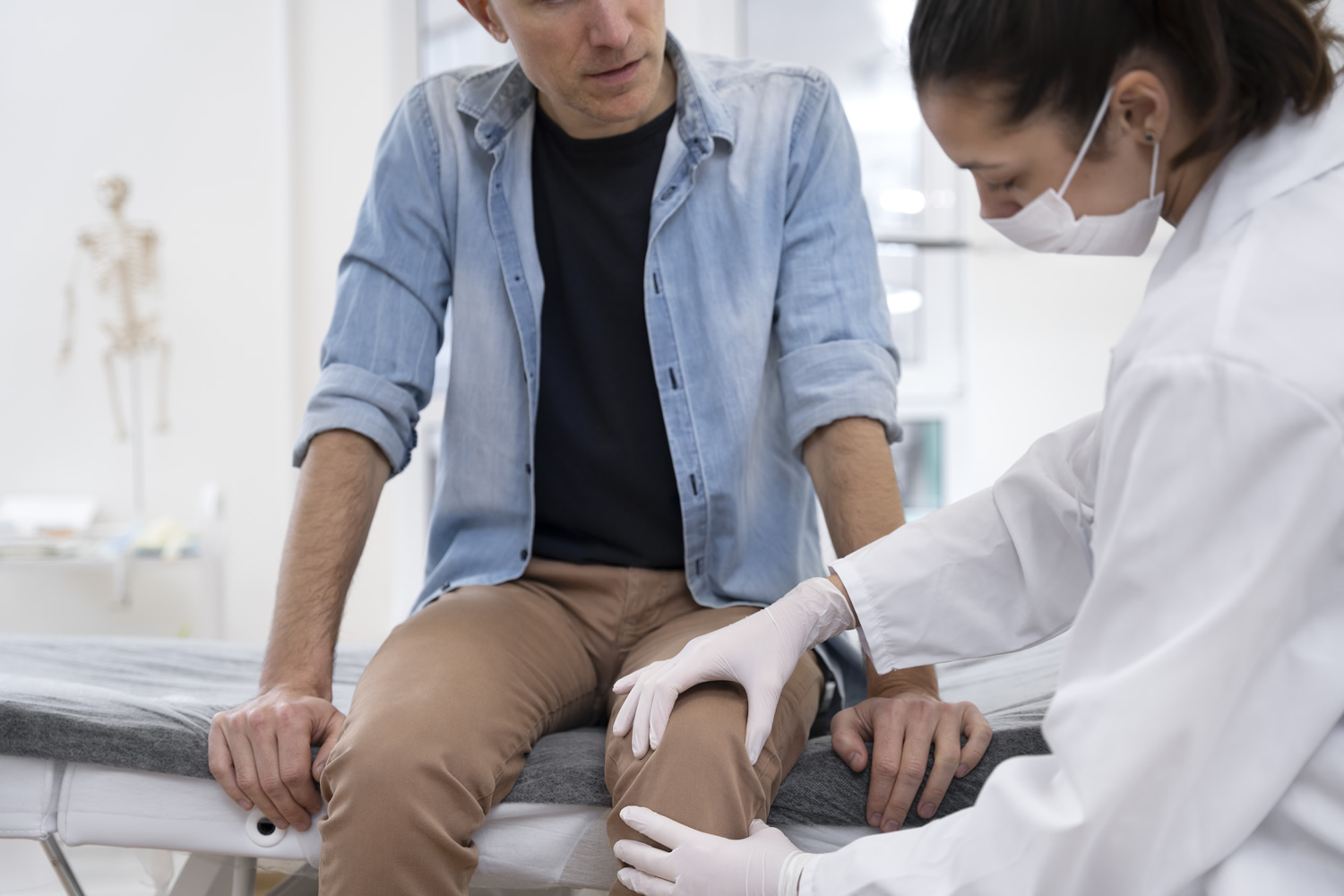 Doctor performing routine medical checkup 